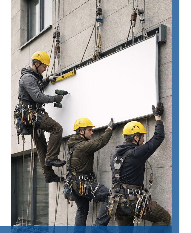 Монтаж рекламной вывески в Лесосибирске от 8332 р. | ВЫСОТНИК-Лсс