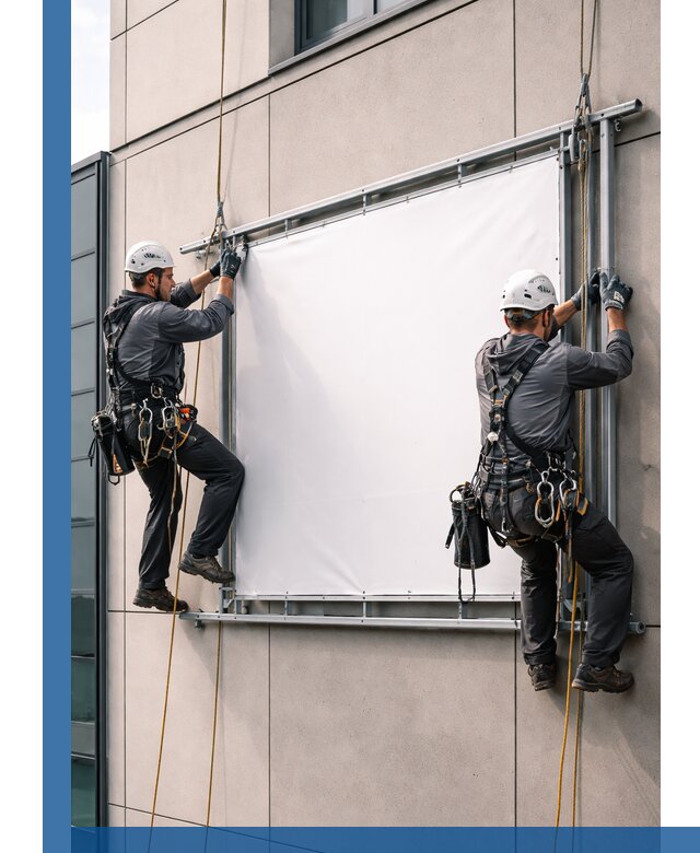 Монтаж наружной рекламной вывески в Лесосибирске под ключ