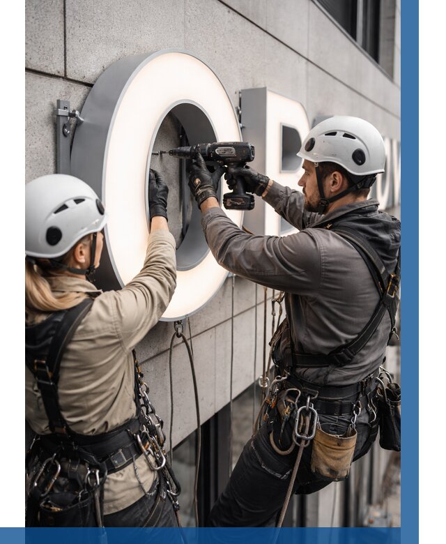 Монтаж световых букв в Лесосибирске от 3125 р. под ключ ВЫСОТНИК-Лсс