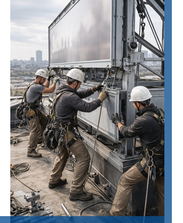 Монтаж крышной рекламной конструкции в Лесосибирске от 62490 р.|ВЫСОТНИК-Лсс