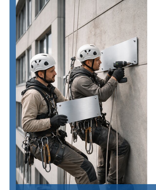 Монтаж табличек и указателей в Лесосибирске для зданий и сооружений