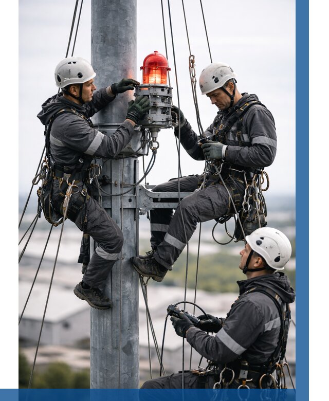 Монтаж заградительных огней в Лесосибирске от 8853 р. | ВЫСОТНИК-Лсс