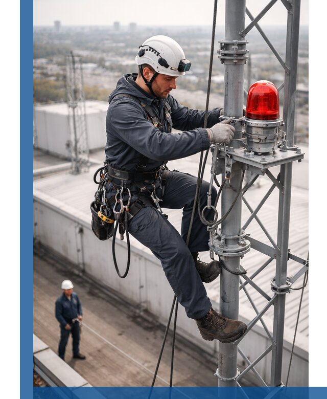 Монтаж заградительных огней и обслуживание объектов в Лесосибирске
