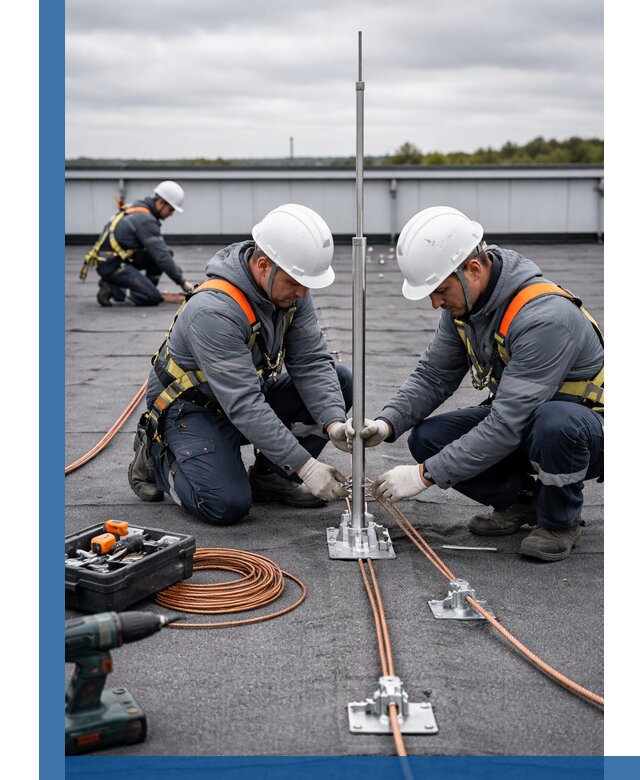 Монтаж молниезащиты на кровле в Лесосибирске под ключ с гарантией