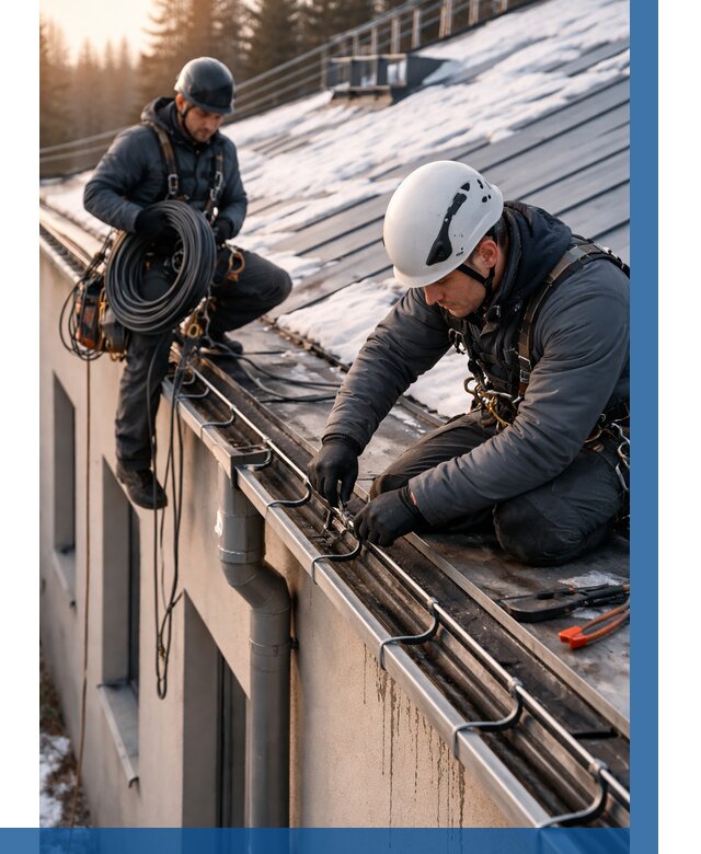 Монтаж греющего кабеля на кровле в Лесосибирске от 469 р. | ВЫСОТНИК-Лсс