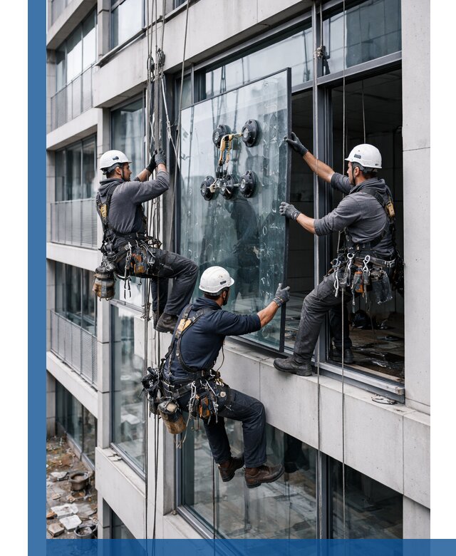 Фасадное остекление и монтаж витражей зданий в Лесосибирске под ключ