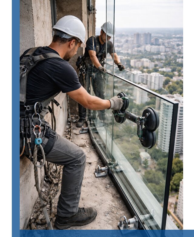 Монтаж стеклянных ограждений под ключ с гарантией в Лесосибирске
