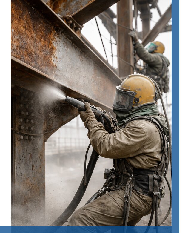 Пескоструйная очистка металлоконструкций в Лесосибирске по 625 р. ВЫСОТНИК-Лсс