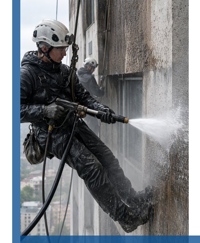 Гидроструйная очистка фасадов и конструкций в Лесосибирске