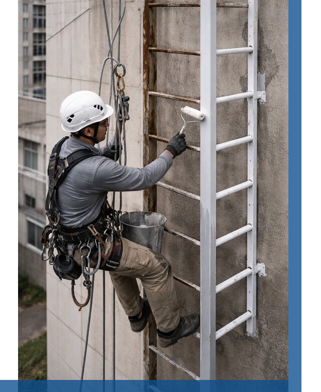 Покраска пожарных лестниц в Лесосибирске от 4687 р. | ВЫСОТНИК-Лсс