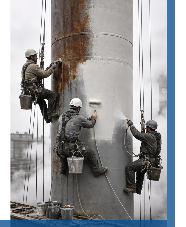 Покраска дымовых труб в Лесосибирске от 8853 р. | ВЫСОТНИК-Лсс