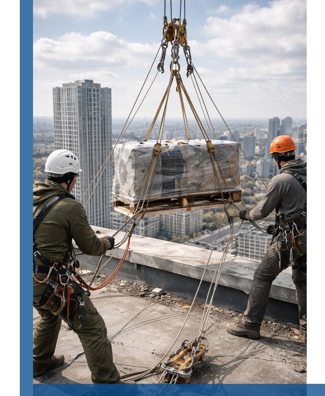 Подъем и монтаж крупногабаритных грузов на крышу в Лесосибирске