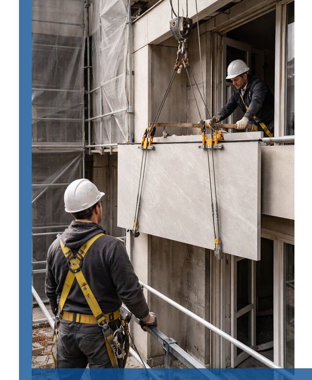 Подъем керамогранита на этаж в Лесосибирске грузчиками и техникой