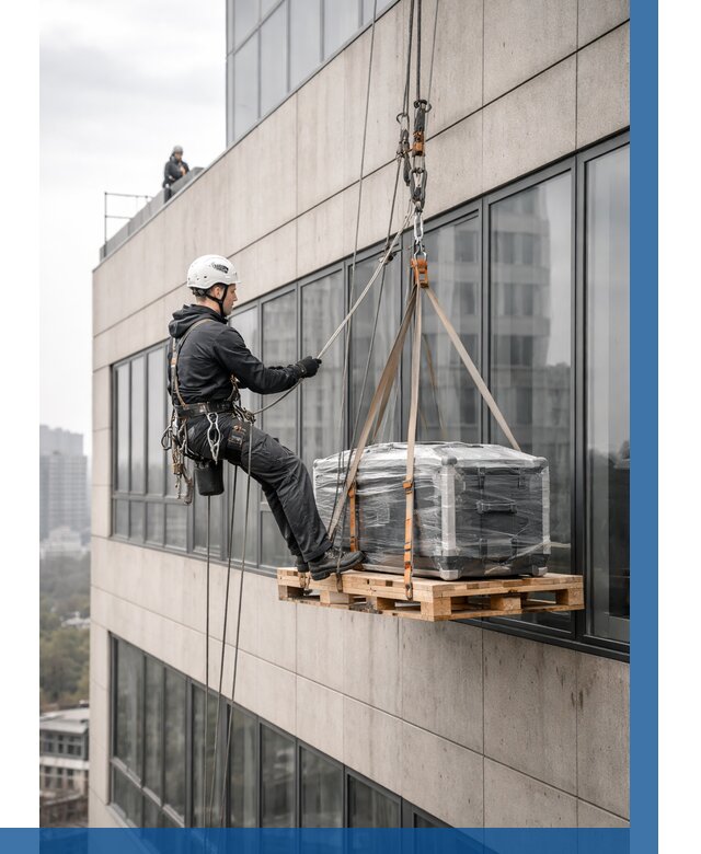 Спуск груза по фасаду в Лесосибирске от 3645 р. | ВЫСОТНИК-Лсс