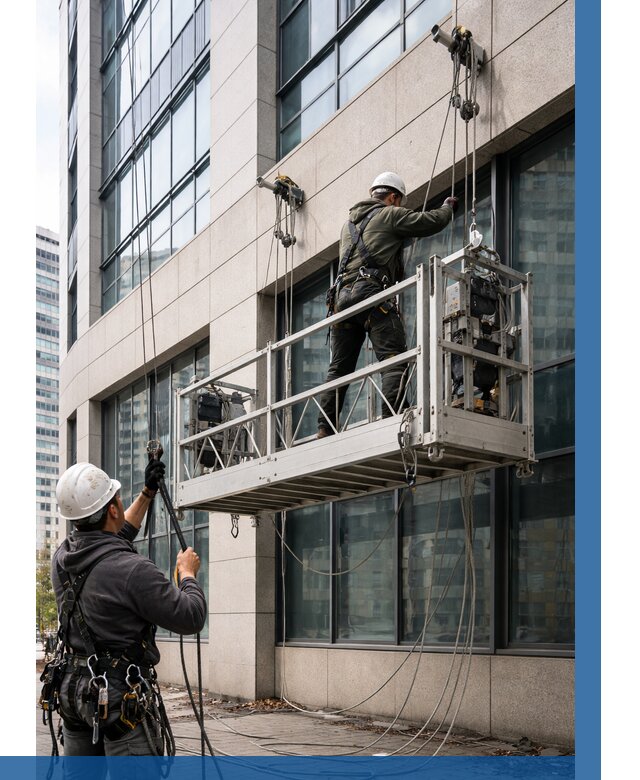 Монтаж и подъем фасадной люльки в Лесосибирске от 12498 р. | ВЫСОТНИК-Лсс
