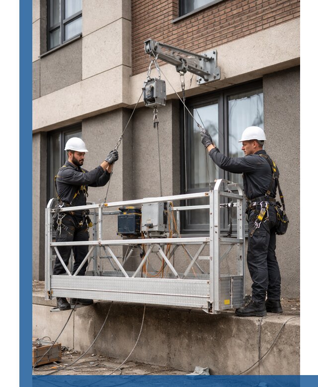 Монтаж и подъем фасадной люльки в Лесосибирске с гарантией безопасности