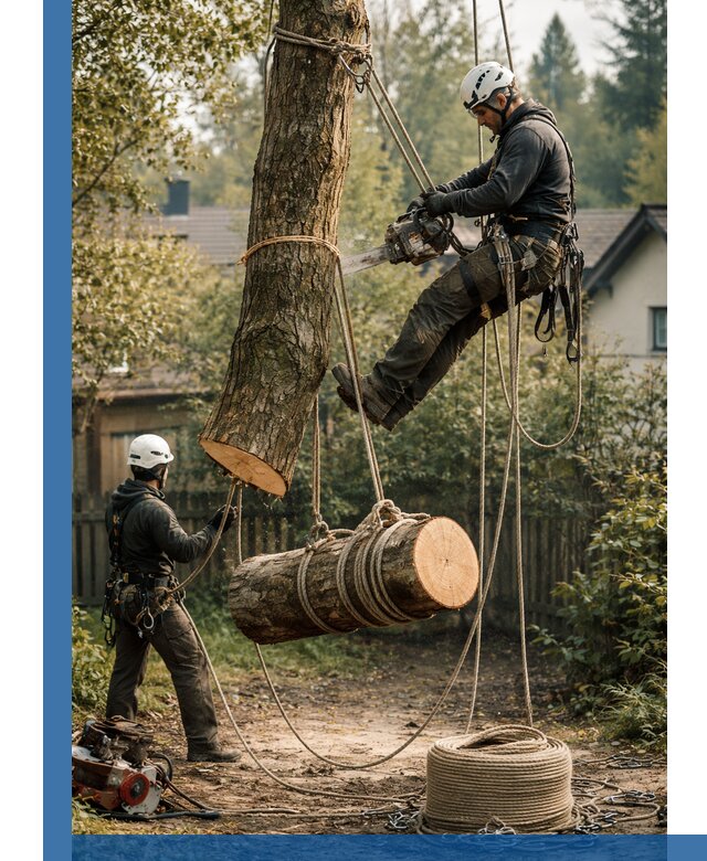 Валка деревьев частями в Лесосибирске, безопасно и аккуратно