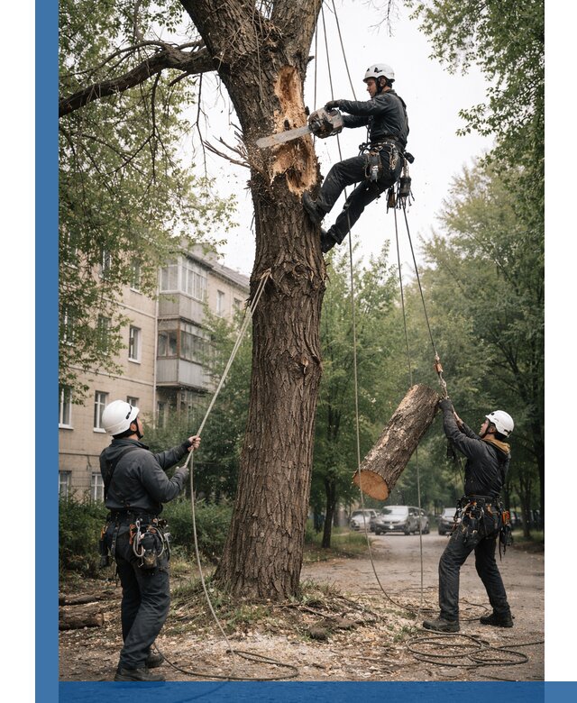 Срочное удаление аварийных деревьев в Лесосибирске с гарантией безопасности