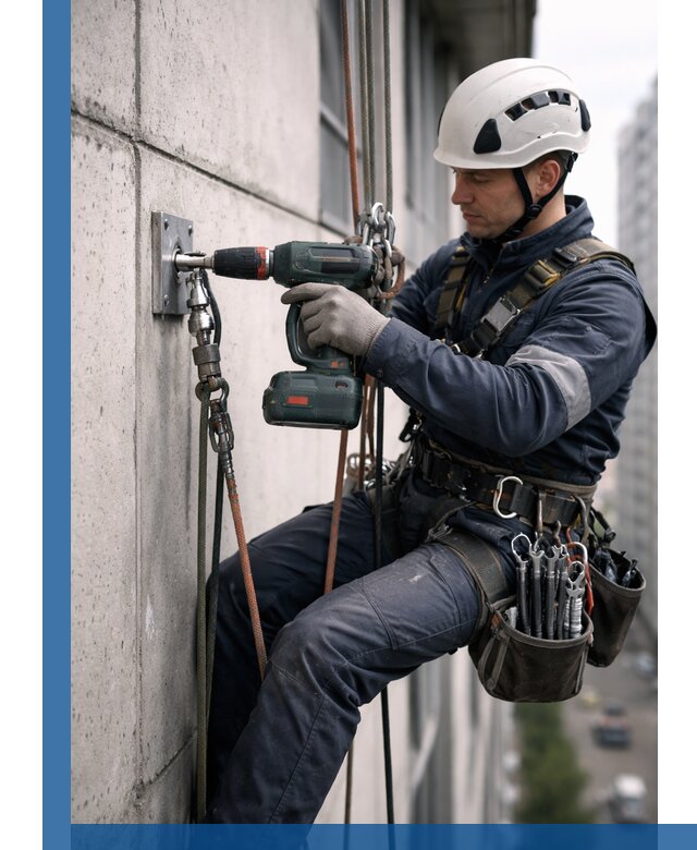 Установка анкерных точек для высотных работ в Лесосибирске