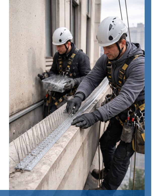 Установка шипов от птиц в Лесосибирске от 885 р. | ВЫСОТНИК-Лсс